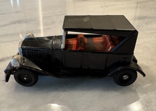 Auto da turismo vintage anni 50 Linemar latta litografata - rara - Playset intoccabile Marx