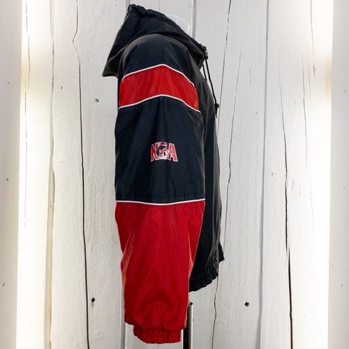Chaqueta cortavientos Chicago Bulls Starter con capucha cremallera completa vintage años 90 forrada para hombre M - Imagen 13 de 19