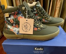 Keds Rifle Paper Co. Scout Boot Olive/botanical Canvas Water Resistant Boot 5.5