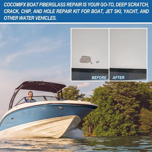 Marine Fiberglass Repair Kit, Gel Coat Repair Kit for Boats (White), Fiberglass - Imagen 3 de 6