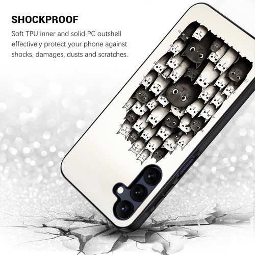 For Samsung A15 A16 S23 S24 S25 Ultra FE bunch cat ink lines Anti scratch Cover - 第 19/25 張圖片