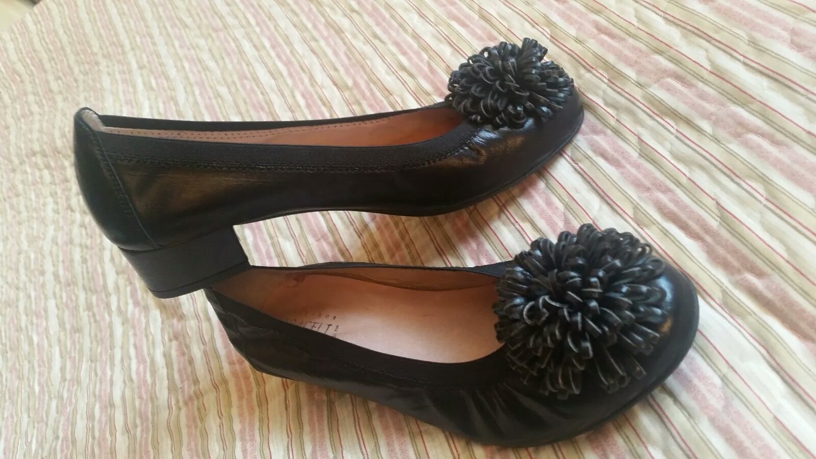 Calzados Araceli Black Leather Ballerina Corsage Pumps shoes UK 6 EU 39 Smart Calzados Araceli Black Leather Ballerina Corsage Pumps shoes UK 6 EU 39 Smart