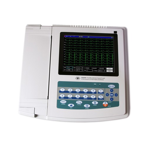Elektrokardiograph mit Touchscreen 12-Kanal-12-Kanal-EKG mit Analyse ECG1200G CE - Bild 5 von 12