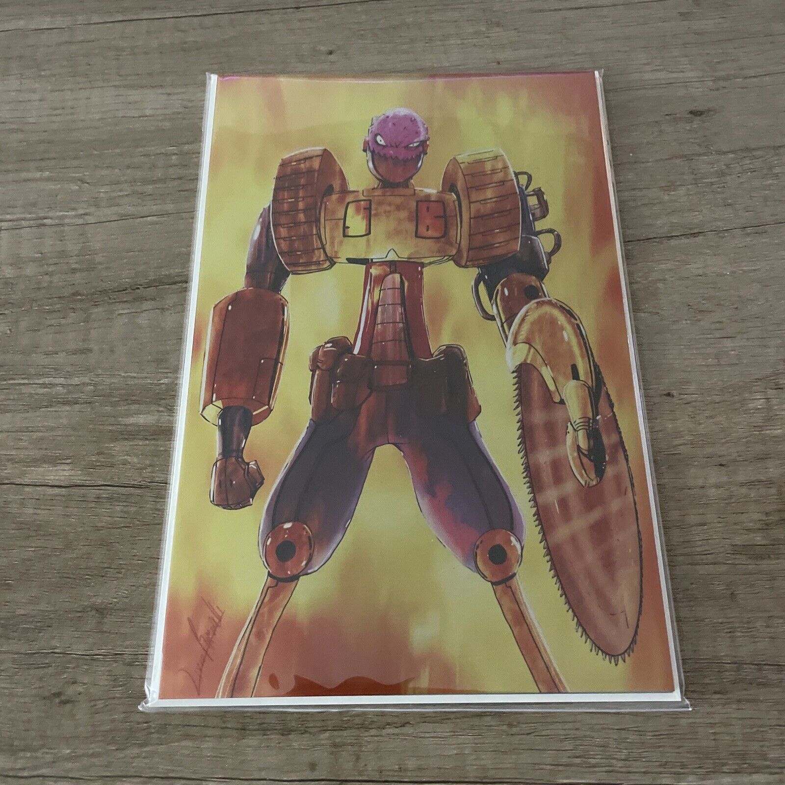 OkraTron WRATH Of SAW-BOT 1  FIRE METAL NYCC Variant Livio Ramondelli ltd 50 COA