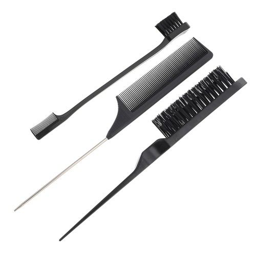 Juego de 3 peines de cepillo para cejas profesional tinte para el cabello peluquería resaltador