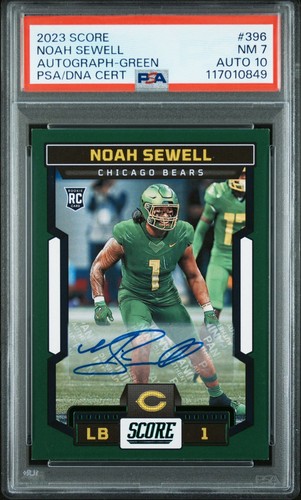 2023 SCORE #396 NOAH SEWELL (RC) AUTOGRAPH - GREEN PSA 7/DNA 10 - Bild 1 von 2