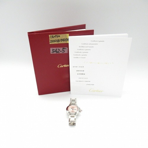 Cartier Miss Pasha Quartz Stainless Steel Pink Ladies Wristwatches Rank A