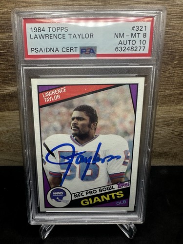 Lawrence Taylor 1984 Topps NFC Pro Bowl PSA 8 AUTO 10 #321 POP 1