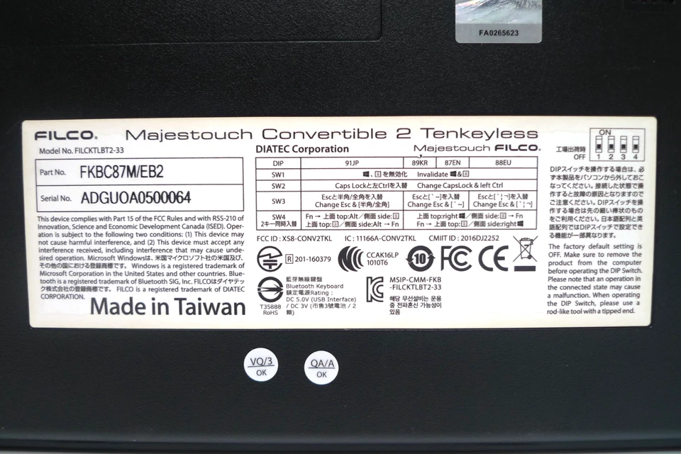 Teclado Filco Majestouch conversível 2 Tenkeyless FILCKTLBT2-33 | Sem cabos - Imagem 4 de 4