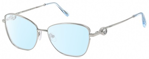 Gafas Chopard VCHF15S-0579 23KT chapadas en oro ojo de gato luz azul plateadas 55 mm - Imagen 1 de 5