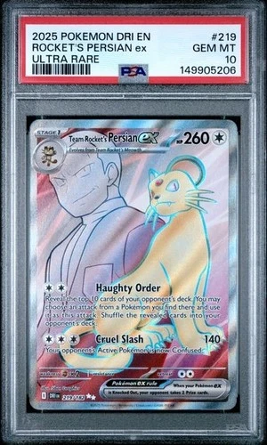 Team Rocket's Persian EX *PSA 10* Ultra Rare *Destined Rivals* #219 *Pokemon