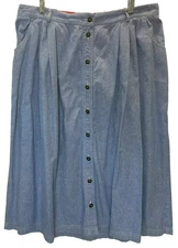 Vintage Susan Bristol Denim Skirt Prairie Ankle Length Cottage Core Size Medium