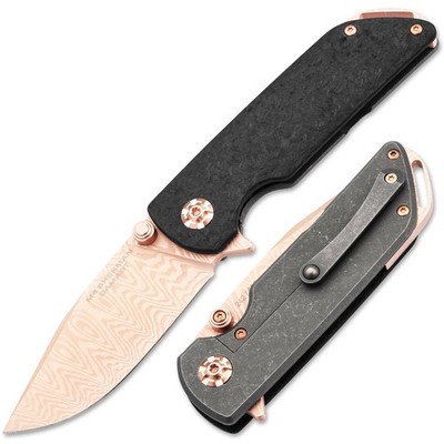 BÖKER M4 Sherman Damast Rose Gold Sammler Taschenmesser Carbon Titan 110118DAM