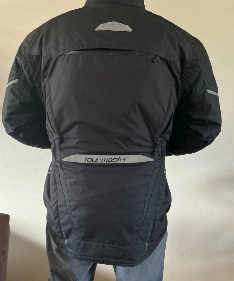 Tourmaster Transition Series 5 Motorcycle Black  Jacket Sz 5XL Armor Lined EUC - Image 3 of 4