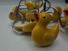 Vtg Rubber Ducky Shower Bath Curtain Hooks Resin Yellow Duck Set Of 12