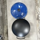 Le Creuset Enameled Cast Iron Wok Cobalt Blue Handles 14" Metal Lid