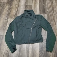 H by Halston Zip Front Full Side Zip Longsleeve Green Size 6