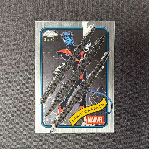 2025 Topps Chrome Marvel Nightcrawler Clawed Variant Stainless Steel /20