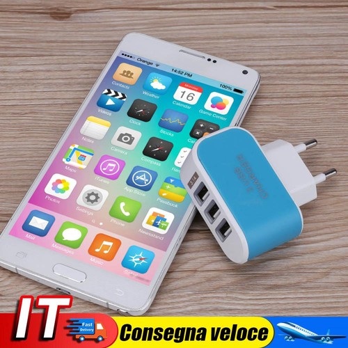 Caricabatterie da viaggio con caricabatterie multitesta 3USB EU LED caricabatter