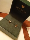 Ladies 14 K Yellow Gold Stud Diamond Earrings