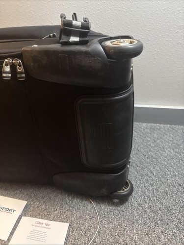 Ralph Lauren Polo Sport Roller Duffle Bag Luggage Checked Bag Black Silver Used - Picture 9 of 18