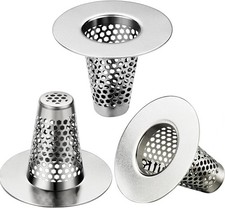 3-PCS Stainless Steel Bathroom Sink Drain Strainers for 1"-1.6" Drain Holes