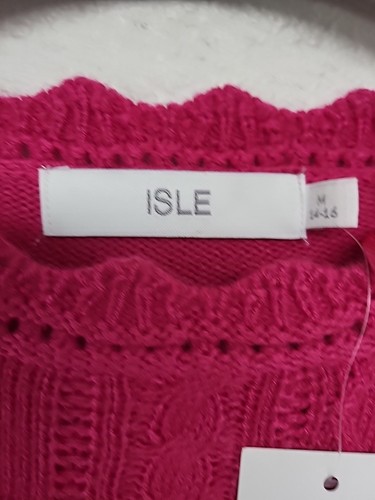 Isle Fuchsia Pink Cable Knit Jumper. Size M (14-16). BNWT. PW - Picture 4 of 7