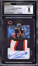 2022 Panini One Bronze #138 Velus Jones Jr. JSY AUTO #/25 CGC 8/9