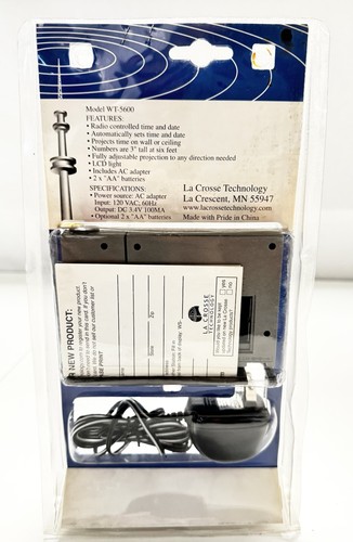 La Crosse WT-5600 Projection Atomic Alarm Clock Project Time Onto Your Ceiling - Picture 2 of 4