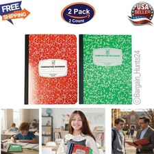 Composition Notebook, Wide Ruled Paper, 9-3/4"x7-1/2", 100 Sheets Pack of 2 