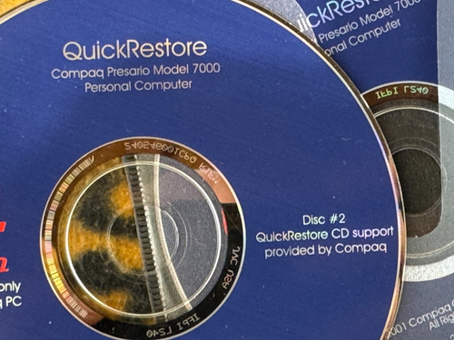 Compaq Presario Model 7000 Computer Quick Restore 3 CD Media - Picture 3 of 4