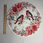 Lot Of 4 Nicole Miller Home Placemats Trivets Decoration Roses + Birds 14.5”