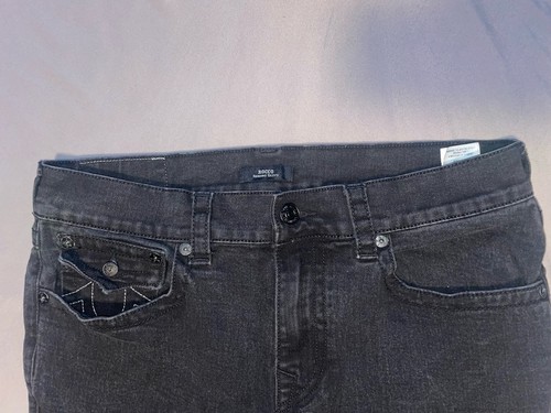 Jeans True Religion Rocco Uomo 34x32 Blu Denim Relaxed Skinny Fit Grigio Denim - Foto 3 di 10
