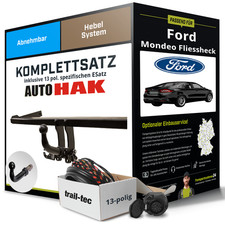 Für FORD Mondeo Fliessheck IV BA7 Anhängerkupplung abnehmbar +eSatz 13pol 07-15