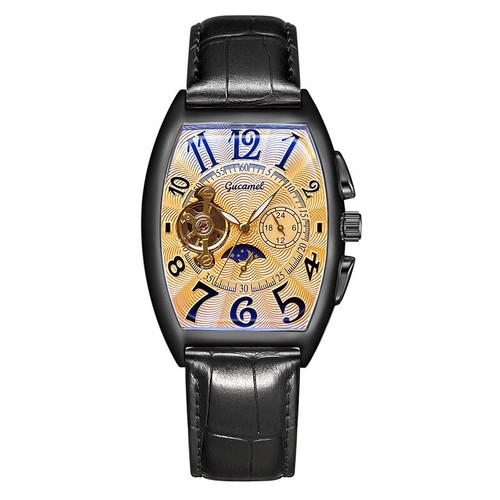 Tonneau Men's Watch Automatic Tourbillon Automatic Mechanical Watch - Picture 34 of 37