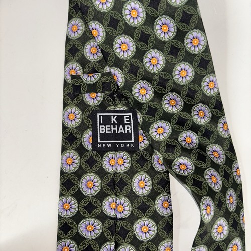 IKE BEHAR Men's 100% Silk Tie Floral Hand Tailored in the USA - Picture 4 of 6