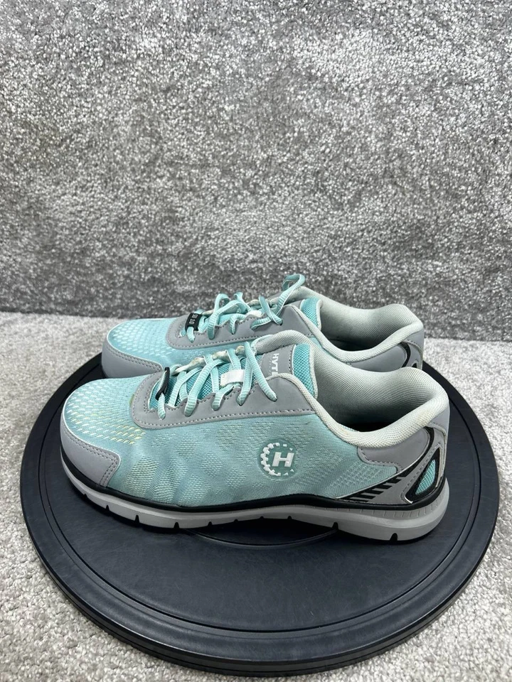 Zapatos Hytest para mujer talla 10 perno ancho punta baja de acero trabajo aguamarina disipativo estático Foto 3 de 4