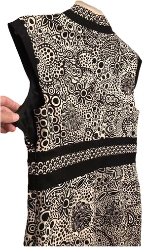 Jones New York Sleeveless Dress Sheath Stretch Dress Black Tan Size 8 - Picture 7 of 9
