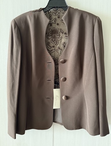 Vintage Lourdes Chavez braun 100 % Seide bestickt Blazer Gr. XLarge/12-14 - Bild 10 von 12