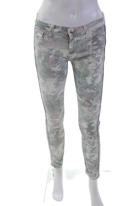 IRO Womens Abstract Print Damia Skinny Leg Jeans Multi Colored Cotton Size 27