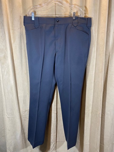 Pantalones occidentales Circle S vintage de los años 70 para hombre talla 40-30 poliéster gris sólido - Imagen 1 de 5