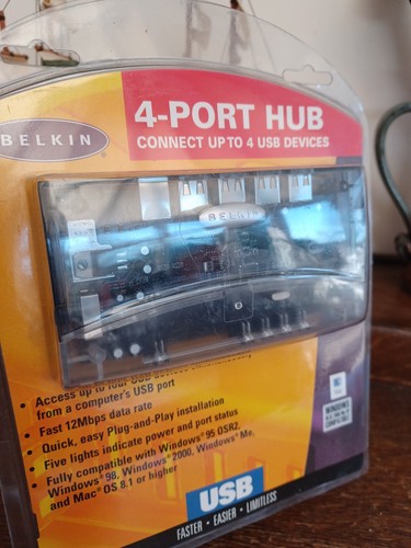 Belkin USB 4-Port Hub F5U021U UK 3-Pin Plug - Brand New & Sealed - Picture 6 of 7