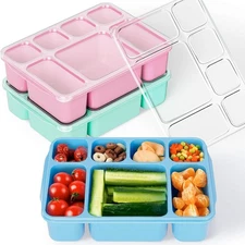 Freshmage Bento Box Lunch Box 3 Pack, 7-Compartment Meal Prep Containers with Li