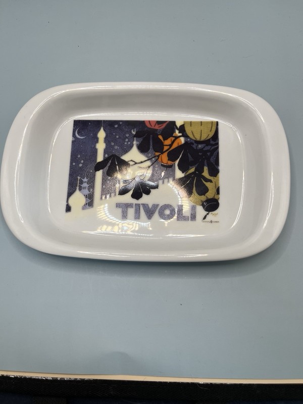 Royal Copenhagen Tivoli Garden Art Deco Transfer Rectangular Souvenir Tray