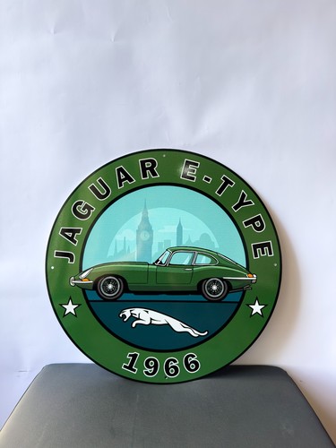 1966 Jaguar E-Type British Racing Green Heavy Metal Sign – 19.7" (50cm) - Picture 2 of 15