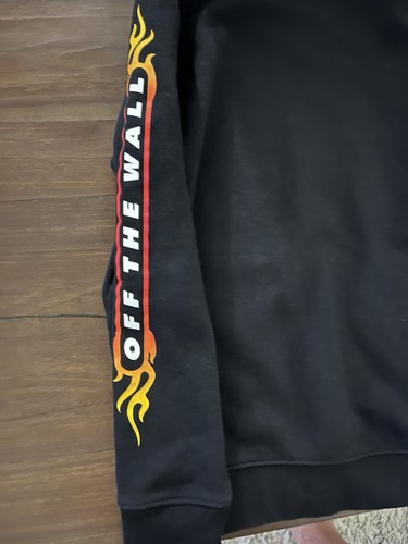 Vans Off The Wall Black Hoodie Youth Medium Flames - Picture 3 of 4
