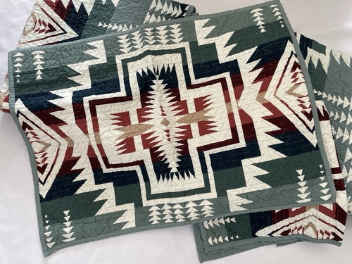 PENDLETON COVERLET SET HARDING STAR FULL/QUEEN 3-Piece Cotton bedspread blanket