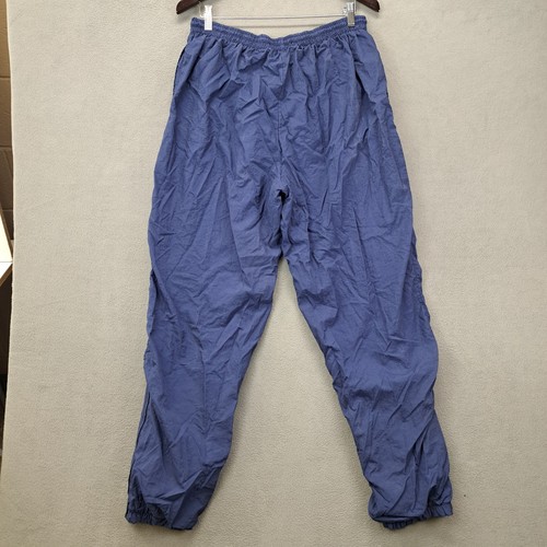 Vintage Nike Track Pants XL Blue Nylon Zippered Cuffed Bottoms 90s Menswear - Picture 5 of 9