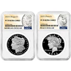 2pc Set - 2025-S $1 Proof Morgan and Peace Silver Dollar NGC PF70UC Morgan