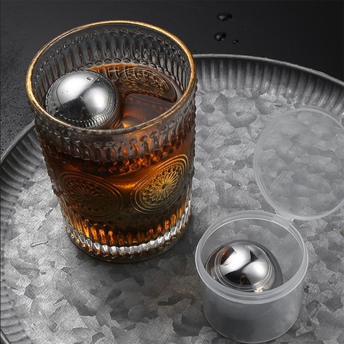 1x Stainless Steel Ice Cubes 38mm Silver Convenient Reusable Retain Cold Flavor - Picture 21 of 23